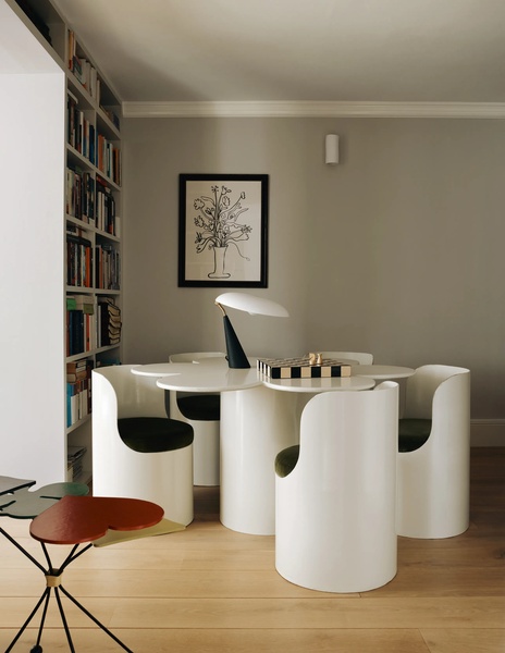 dining table set, modern dining set, round dining table, dining chairs, white dining furniture, brand awareness, lifestyle, calm, luxurious, neutral